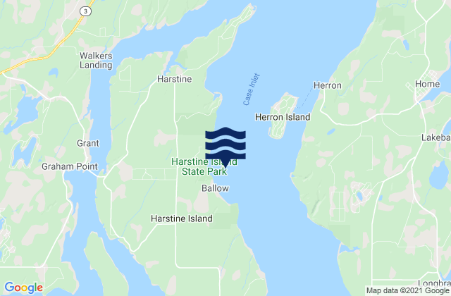 Mapa da tábua de marés em Mcmicken Island (Case Inlet), United States
