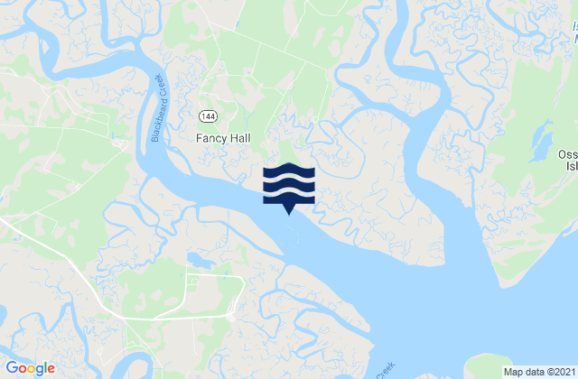 Mapa da tábua de marés em Medway River at Marsh Island, United States
