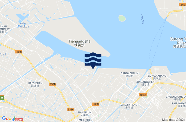 Mapa da tábua de marés em Meili, China
