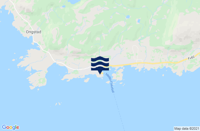 Mapa da tábua de marés em Melbu, Norway