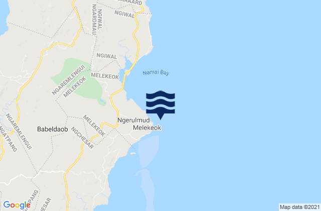 Mapa da tábua de marés em Melekeok Village, Palau