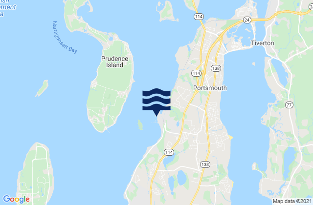 Mapa da tábua de marés em Melville, United States