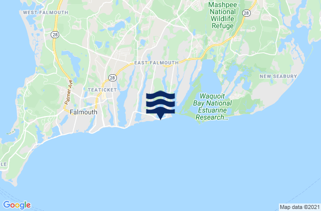 Mapa da tábua de marés em Menauhant Beach, United States