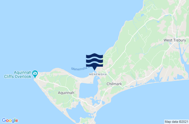 Mapa da tábua de marés em Menemsha Harbor Ma, United States
