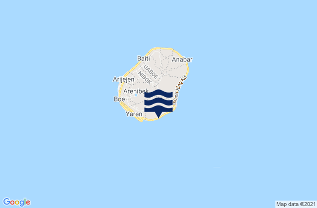 Mapa da tábua de marés em Meneng District, Nauru