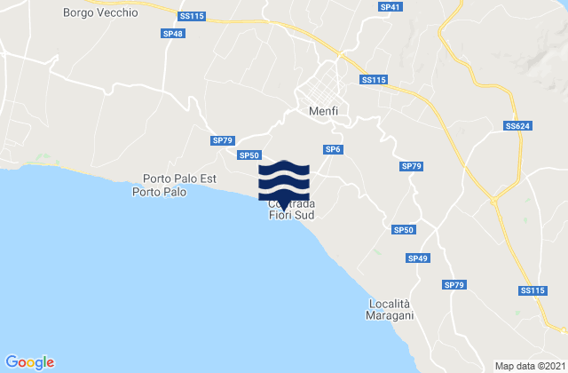 Mapa da tábua de marés em Menfi, Italy
