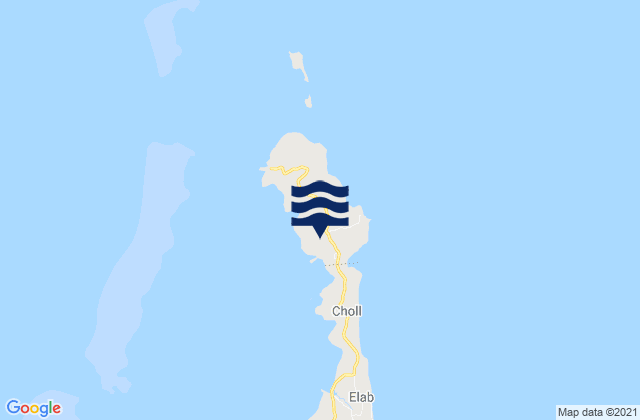 Mapa da tábua de marés em Mengellang, Palau