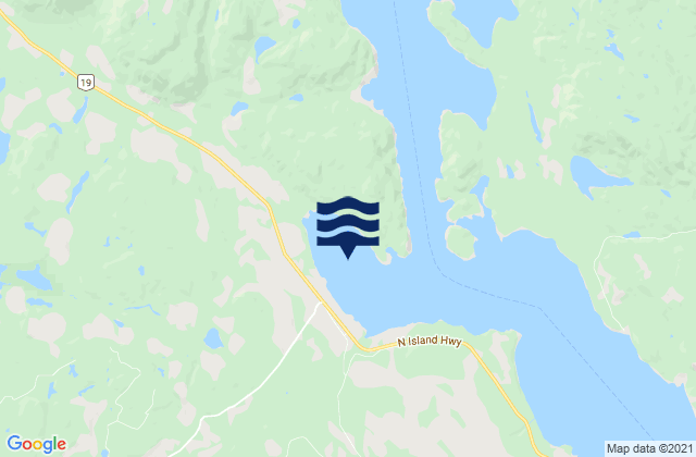Mapa da tábua de marés em Menzies Bay, Canada