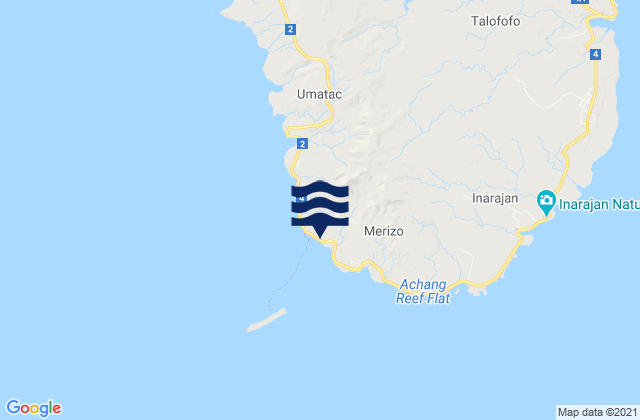 Mapa da tábua de marés em Merizo Municipality, Guam