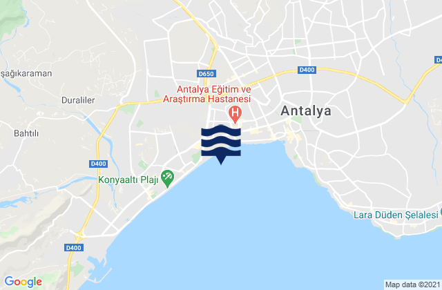 Mapa da tábua de marés em Merkez, Turkey