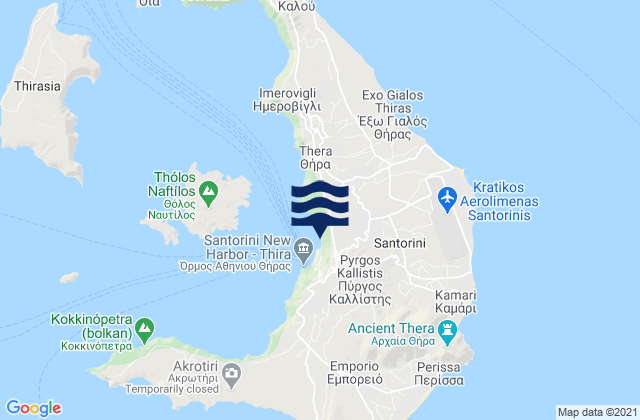 Mapa da tábua de marés em Mesariá, Greece