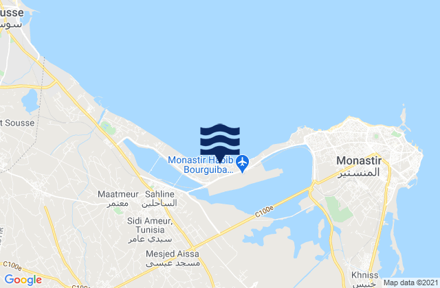 Mapa da tábua de marés em Mesdour, Tunisia