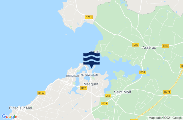 Mapa da tábua de marés em Mesquer, France