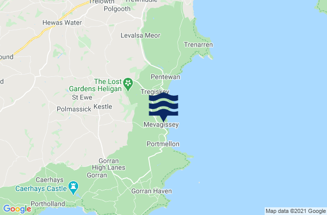 Mapa da tábua de marés em Mevagissey Habour Beach, United Kingdom