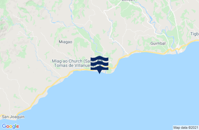 Mapa da tábua de marés em Miagao, Philippines
