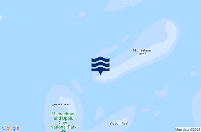 Mapa da tábua de marés em Michaelmas Cay, Australia