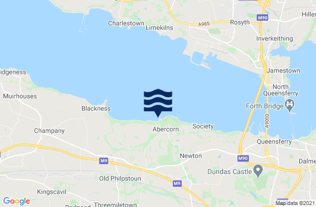 Mapa da tábua de marés em Mid Calder, United Kingdom