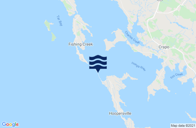 Mapa da tábua de marés em Middle Hooper Island, United States