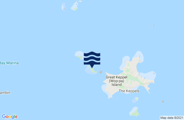 Mapa da tábua de marés em Middle Island, Australia