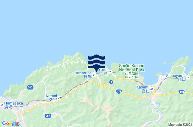 Mapa da tábua de marés em Mikata-gun, Japan