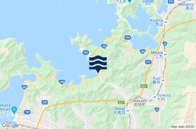 Mapa da tábua de marés em Mikatakaminaka-gun, Japan