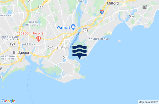 Mapa da tábua de marés em Milford Point, United States