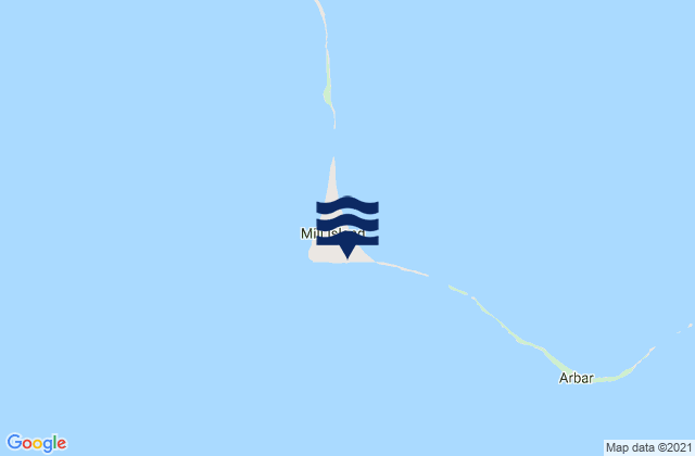 Mapa da tábua de marés em Mili, Marshall Islands