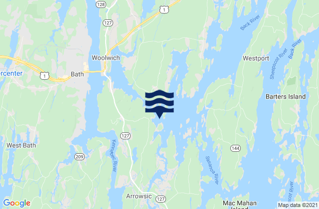 Mapa da tábua de marés em Mill Point Sasanoa River, United States