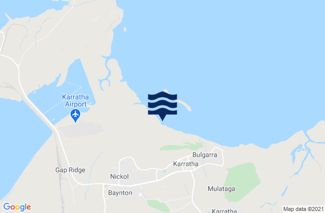 Mapa da tábua de marés em Millars Well, Australia