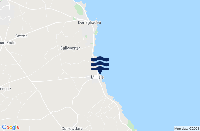 Mapa da tábua de marés em Millisle, United Kingdom
