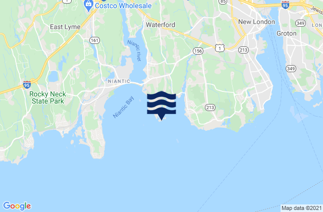 Mapa da tábua de marés em Millstone Point, United States