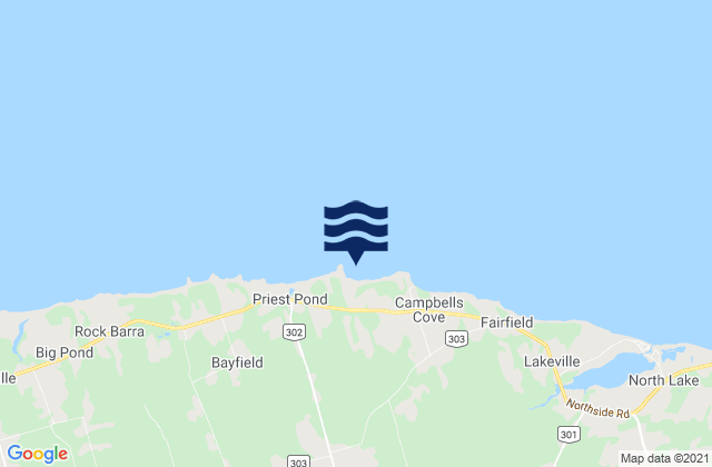 Mapa da tábua de marés em Milne Inlet (Head), Canada