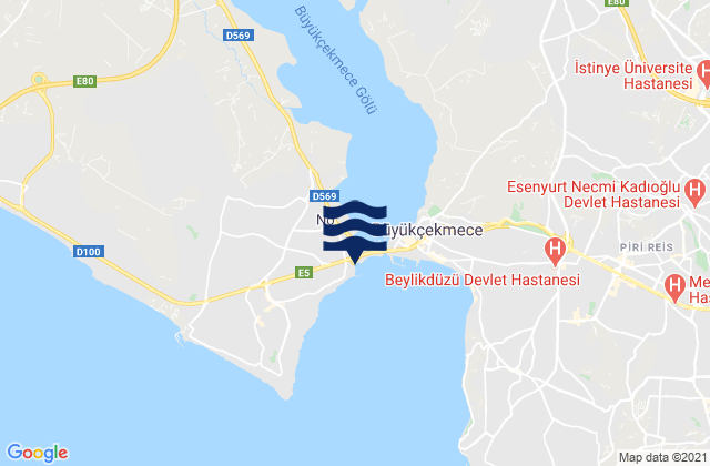 Mapa da tábua de marés em Mimarsinan, Turkey