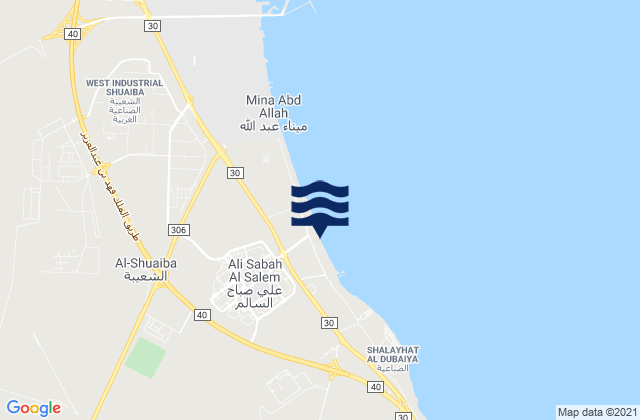 Mapa da tábua de marés em Mina Su'ud, Saudi Arabia