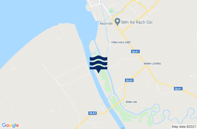 Mapa da tábua de marés em Minh Lương, Vietnam