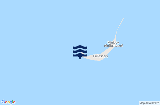 Mapa da tábua de marés em Minicoy Island, India