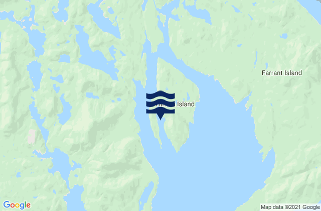 Mapa da tábua de marés em Minnis Bay, Canada