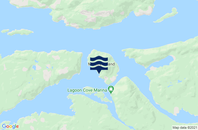 Mapa da tábua de marés em Minstrel Island, Canada