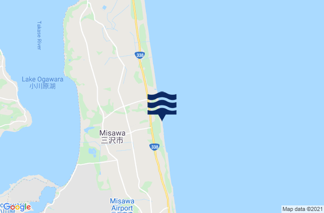 Mapa da tábua de marés em Misawa Shi, Japan