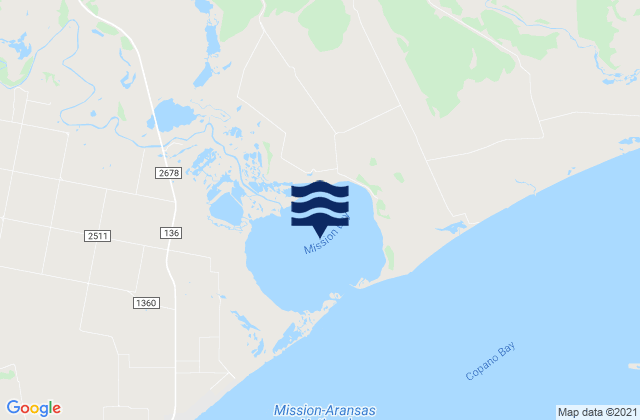 Mapa da tábua de marés em Mission Bay, United States