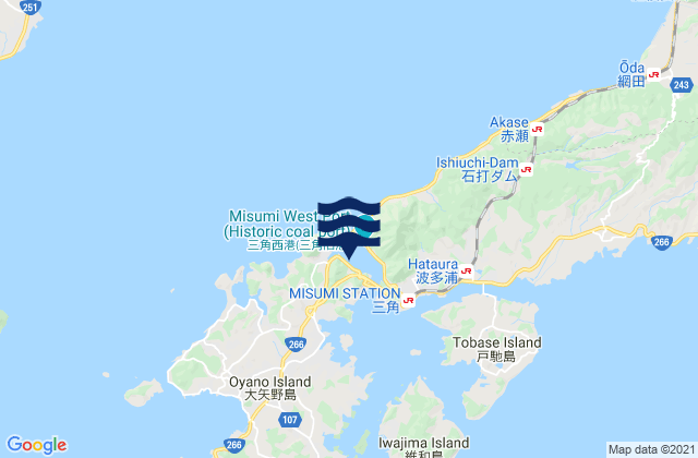 Mapa da tábua de marés em Misumi Ko Misumi No Seto, Japan