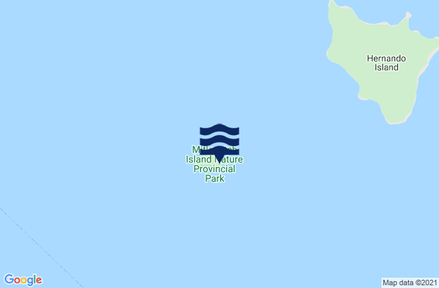 Mapa da tábua de marés em Mitlenatch Island, Canada