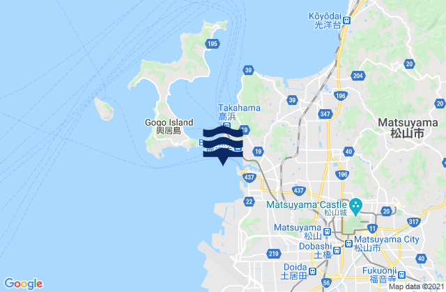 Mapa da tábua de marés em Mitsugahama Hakuchi, Japan