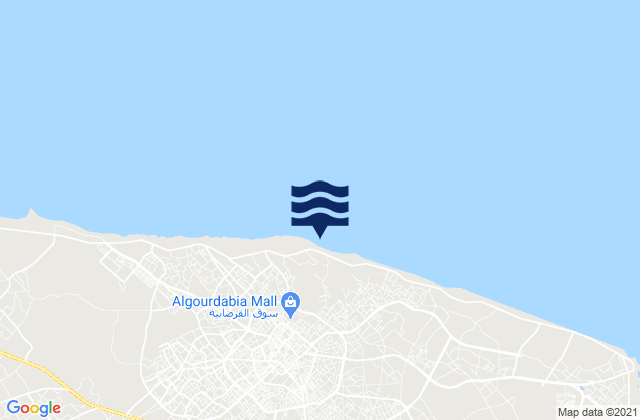 Mapa da tábua de marés em Mişrātah, Libya