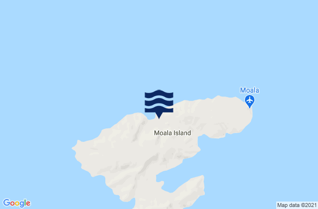 Mapa da tábua de marés em Moala Island, Fiji