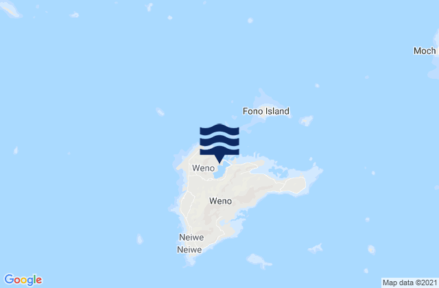 Mapa da tábua de marés em Moen Island Truk Islands, Micronesia