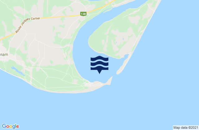 Mapa da tábua de marés em Moisie Bay, Canada