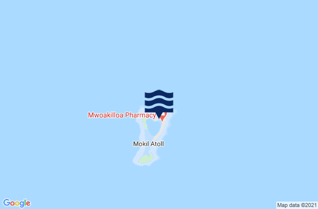 Mapa da tábua de marés em Mokil, Micronesia