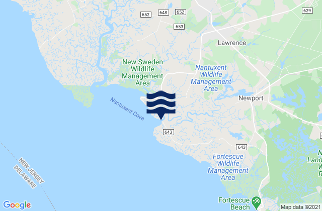 Mapa da tábua de marés em Money Island (Nantuxent Creek Entrance), United States