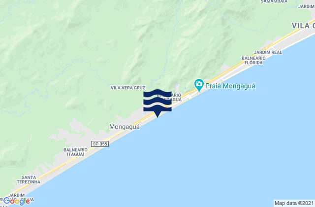 Mapa da tábua de marés em Mongaguá, Brazil